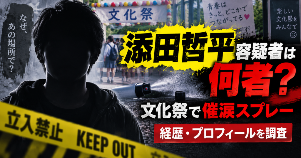 添田哲平容疑者は何者?東大和高校文化祭で逮捕された28歳の経歴・プロフィールを調査